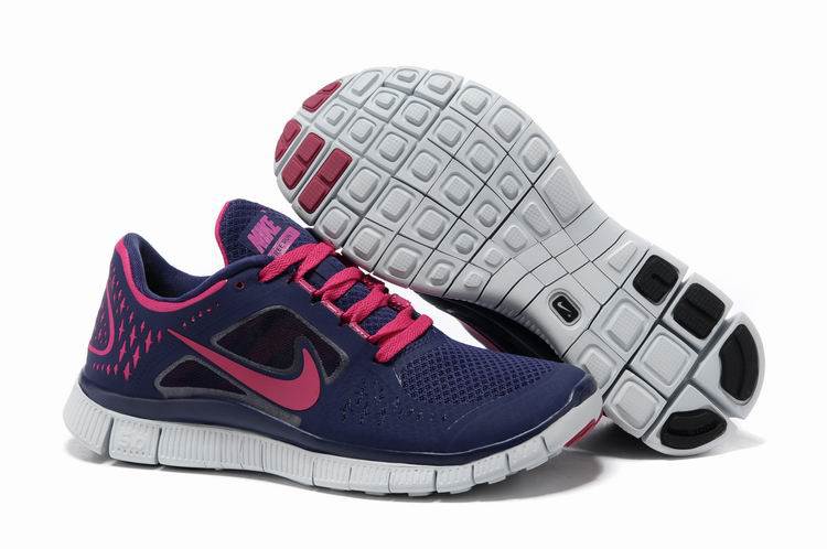 Hot Nike Free5.0 Women Shoes Deeppink/Midnightblue